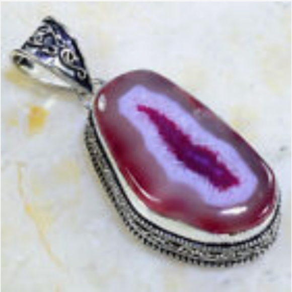 Jewelry - .925 S.S.**DRUSY AGATE PENDANT